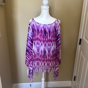 Chico's Purple and White Blouse